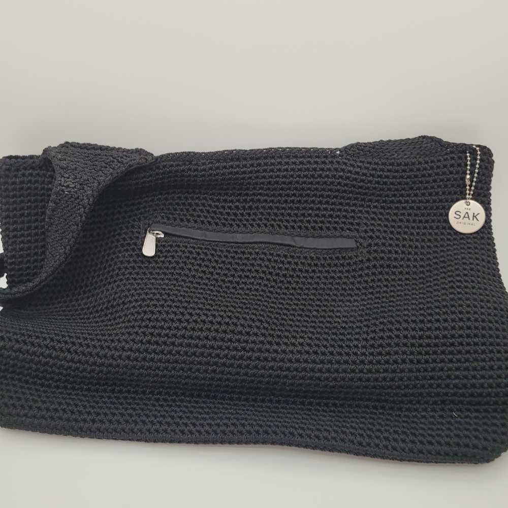 The Sak Classic Black Knit Shoulder Bag EUC